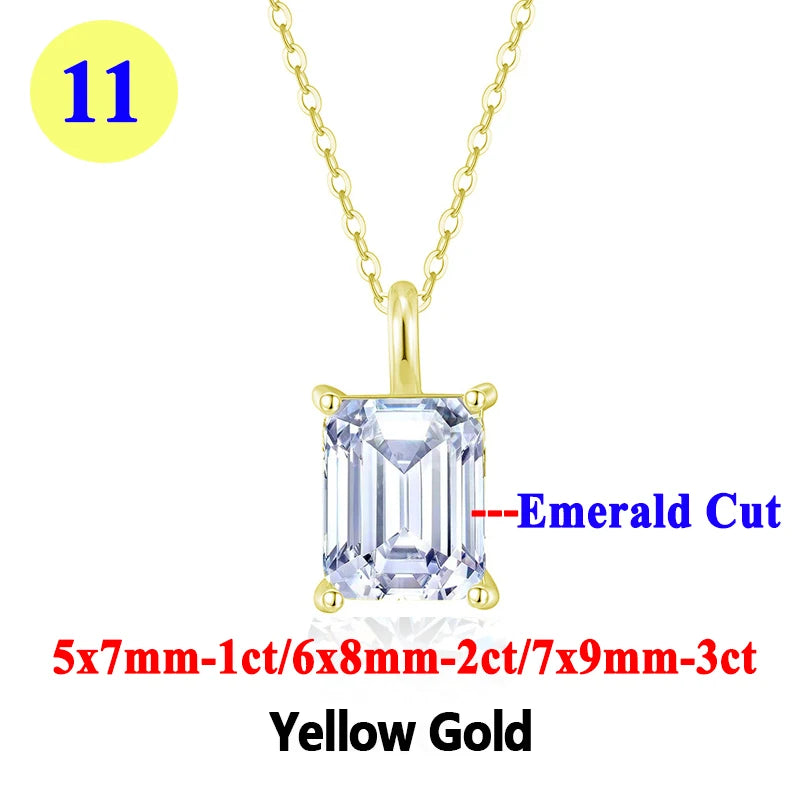 PureMax 1ct 2ct 3ct D Color VVS1 Moissanite Diamond - XL07-emerald-yellow / 2ct / 45cm-add box, XL07-emerald-yellow / 2ct / 45cm-add bag, XL07-emerald-yellow / 3ct / 45cm-add box, XL07-emerald-yellow / 3ct / 45cm-add bag, XL07-emerald-yellow / 1ct / 45cm-add box, XL07-emerald-yellow / 1ct / 45cm-add bag