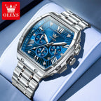 OLEVS New Design Tonneau Watch Men Luminous Waterproof
