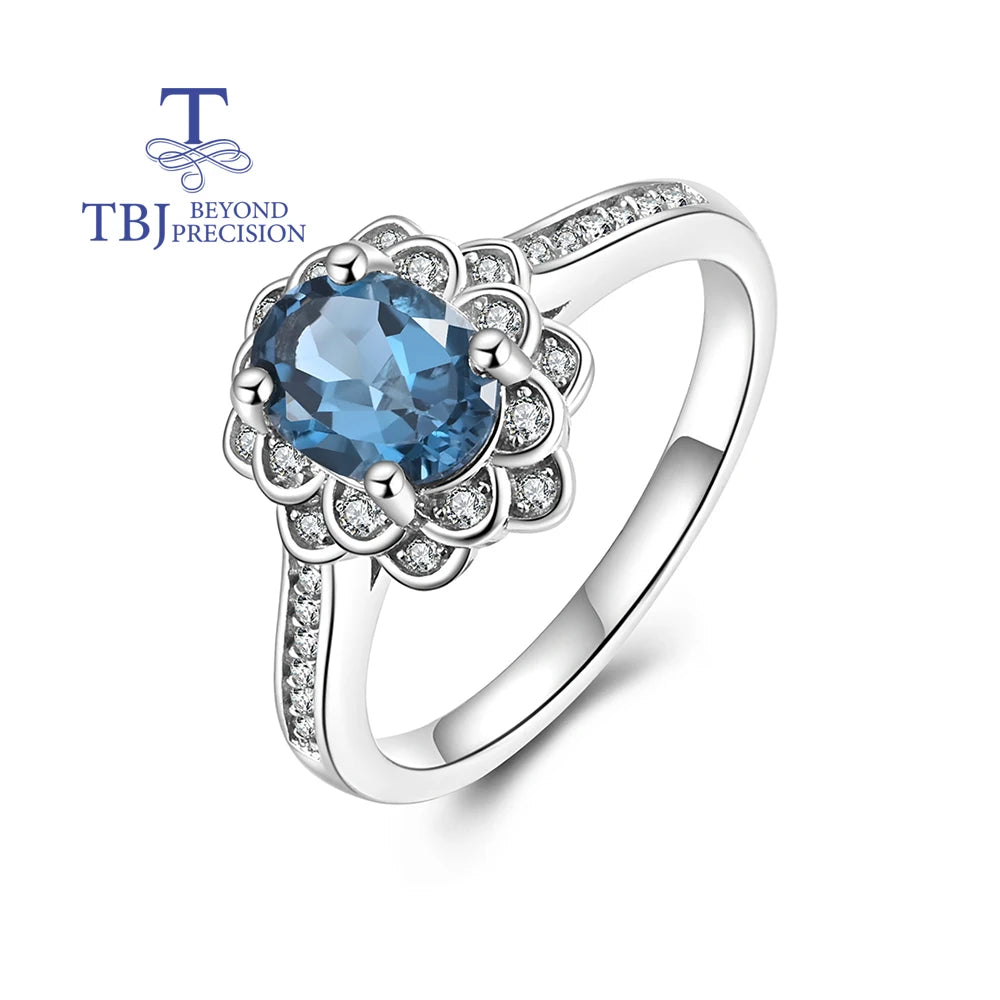 Classic design Natural london blue topaz oval