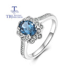 Classic design Natural london blue topaz oval
