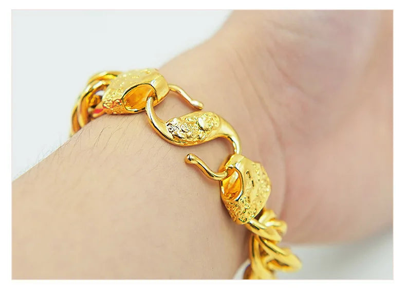 Natural 18 K Gold Color Twists Bracelet for Women