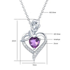 Romantic 925 Silver Necklace Rose Heart Design