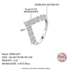 PERFANY 3mm All Moissanite Ring for Women S925 Pure