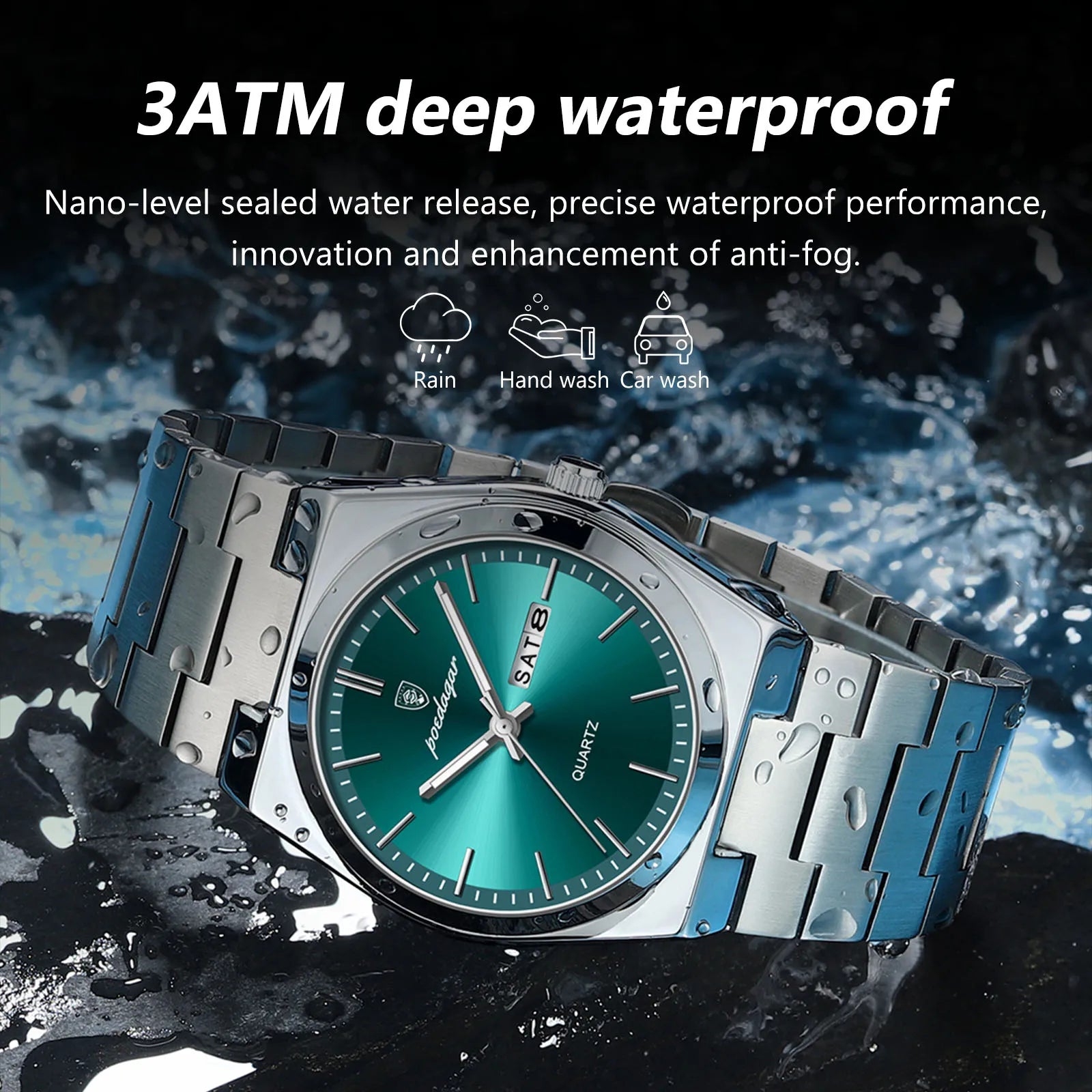 POEDAGAR Luxury Men's Watches Waterproof Luminous Date