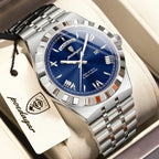 POEDAGAR Fashion Business Men's Watch Luminous - 675 Silver Blue / China Mainland