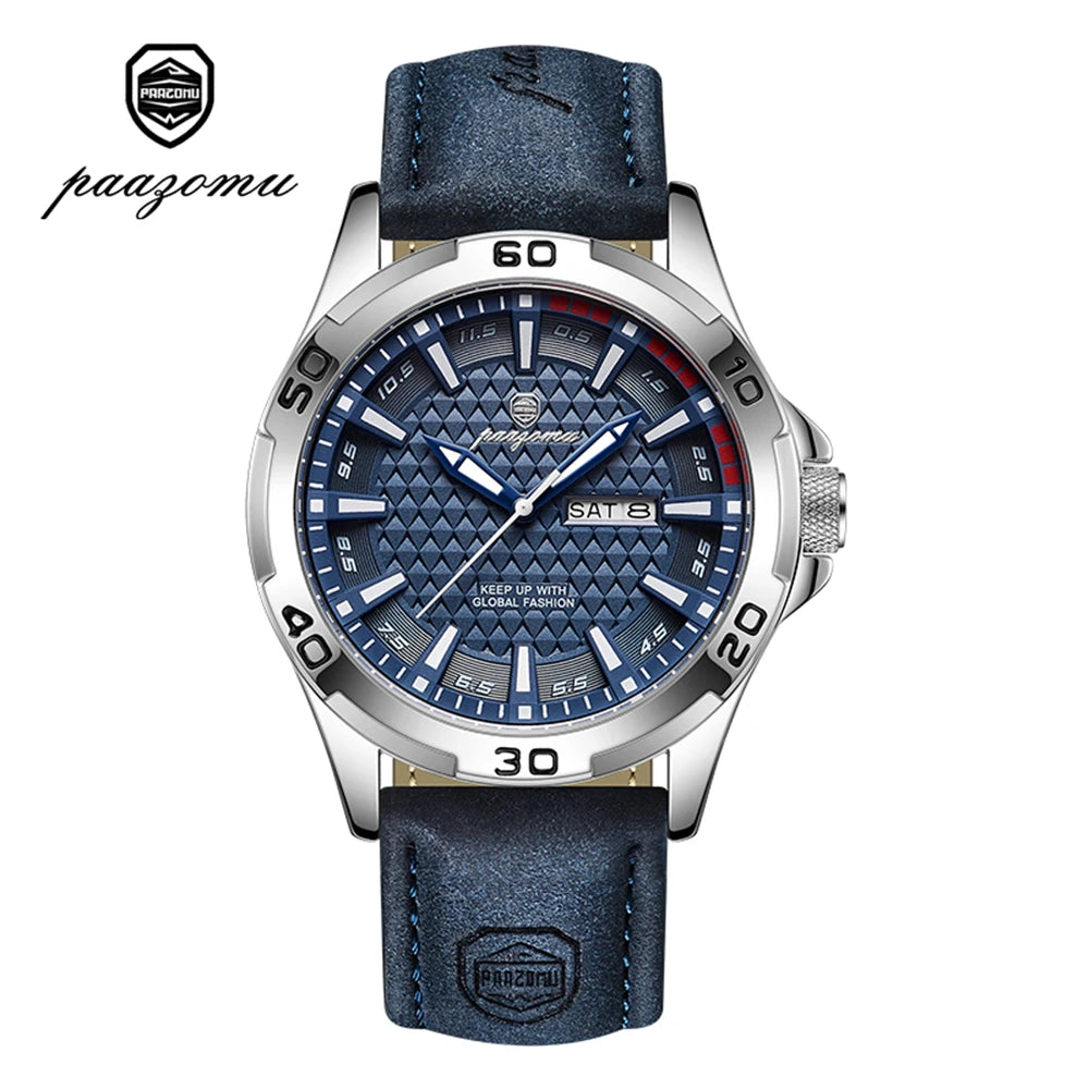 PAAZOMU Man Luxury Brand Watch Waterproof Luminous - Blue / China Mainland