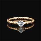 0.3ct Moissanite Ring for Women 18k White Gold.
