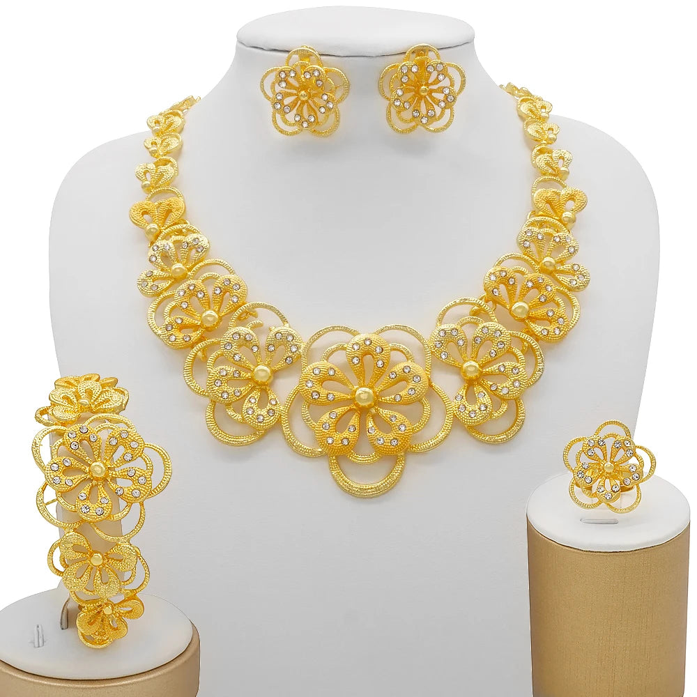 Dubai Women Gold Color Jewelry Sets African Wedding - BJ855-1-C5