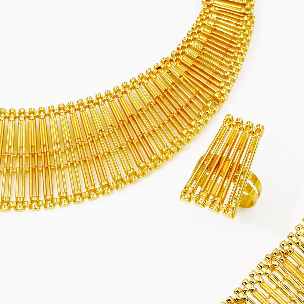 Ytjx Africal Wedding Jewelry Set Luxury Gold Plate