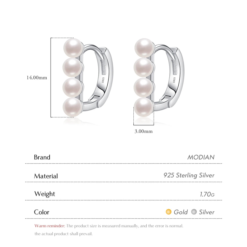 Modian 925 Sterling Silver Shell Pearl Geometric