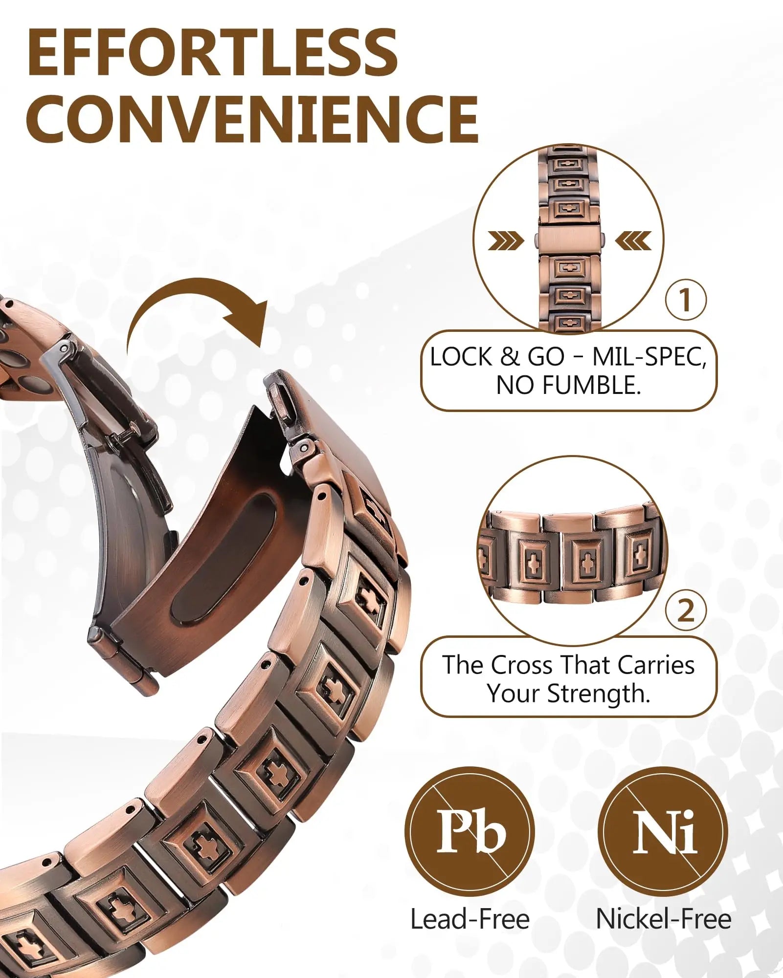 Premium Copper Bracelet for Men  Health with Grid