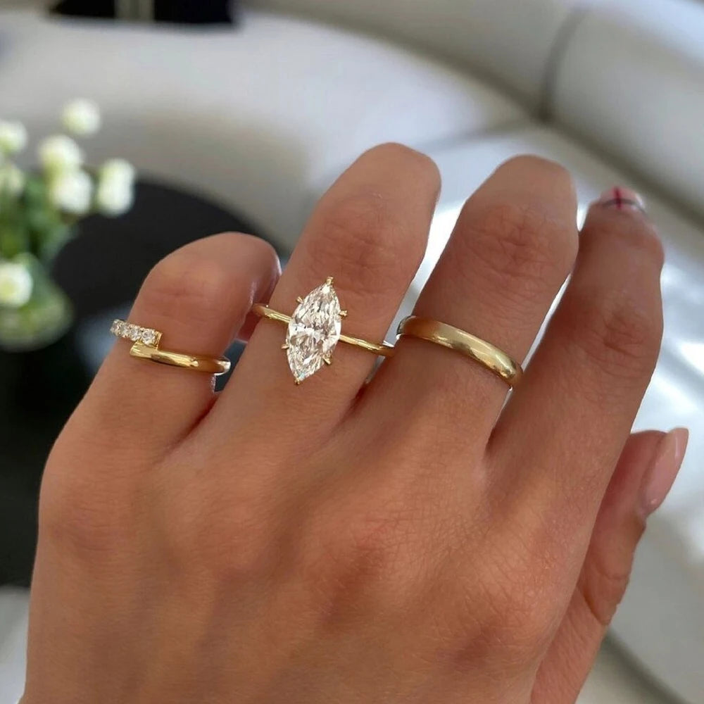 1CT 2CT 3CT Marquise Cut Solitaire Moissanite