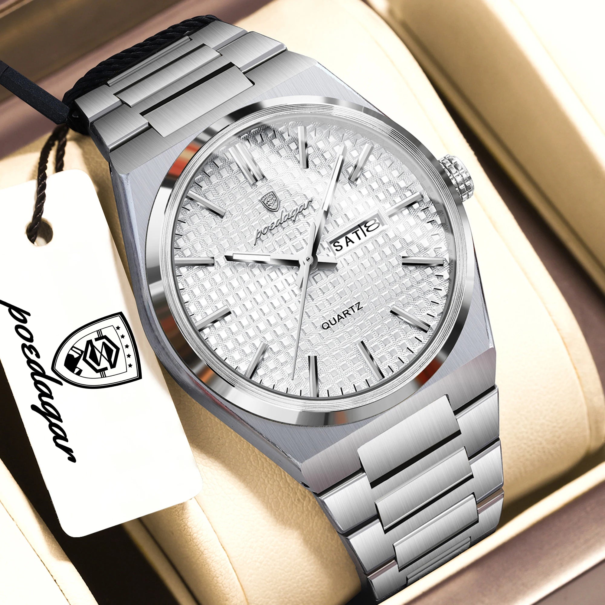 Poedagar Top Original Quartz Men Clock Waterproof