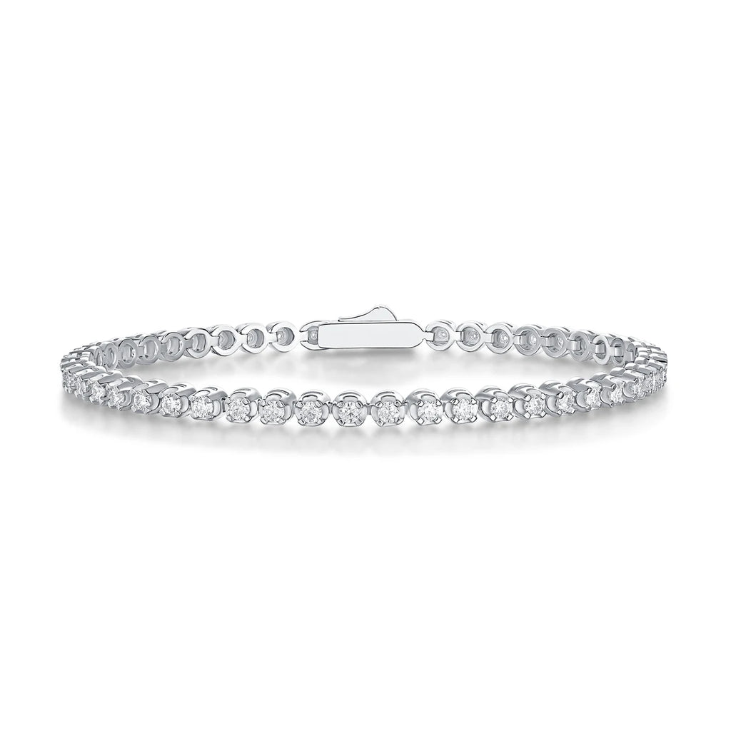 Jiuzuan 925 Sterling Silver Tennis Bracelet, Hip