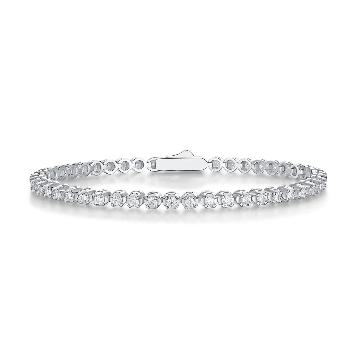 Jiuzuan 925 Sterling Silver Tennis Bracelet, Hip