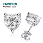 KNOBSPIN D VVS1 Heart Moissanite Earrings