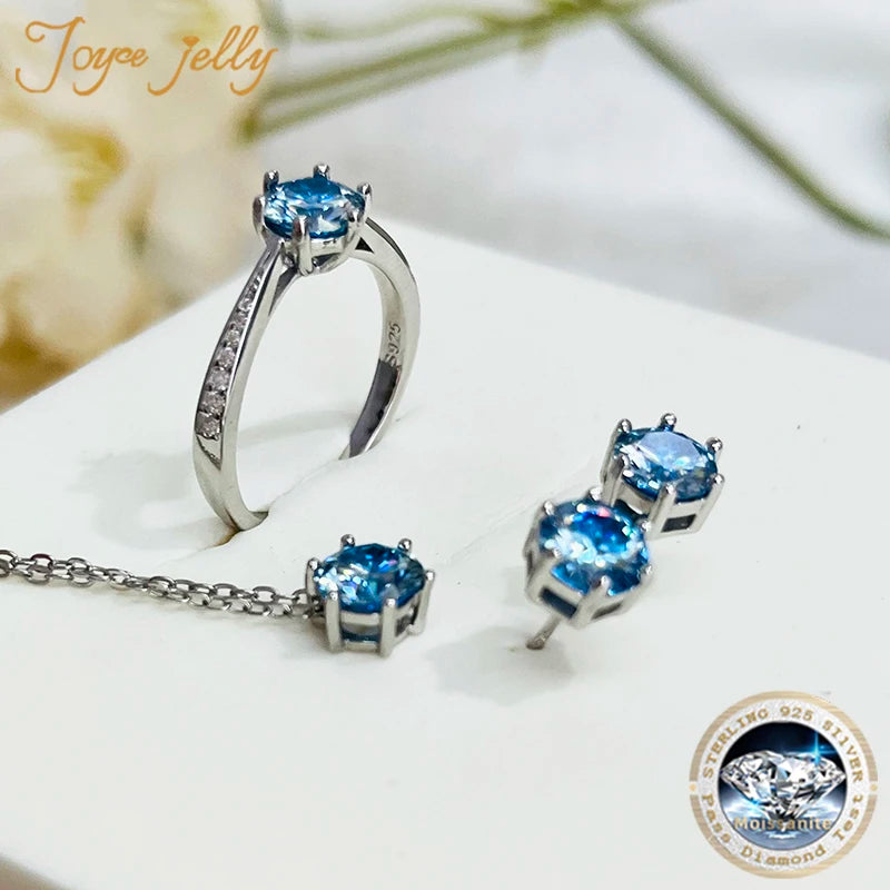 JoyceJelly Moissanite Jewelry Set With 1CT D Color