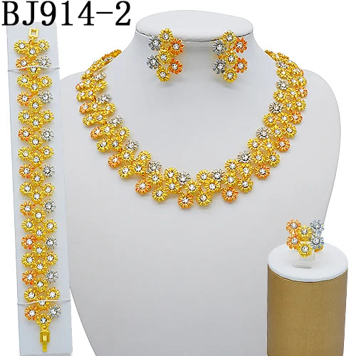 Dubai Women Gold Color Jewelry Sets African Wedding - BJ914-2-G2