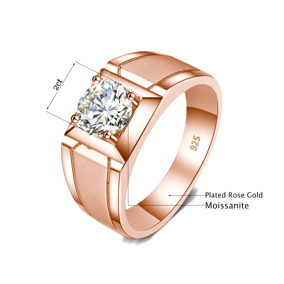Sdoou 2 Ct Moissanite Rings Pass Diamond Test D