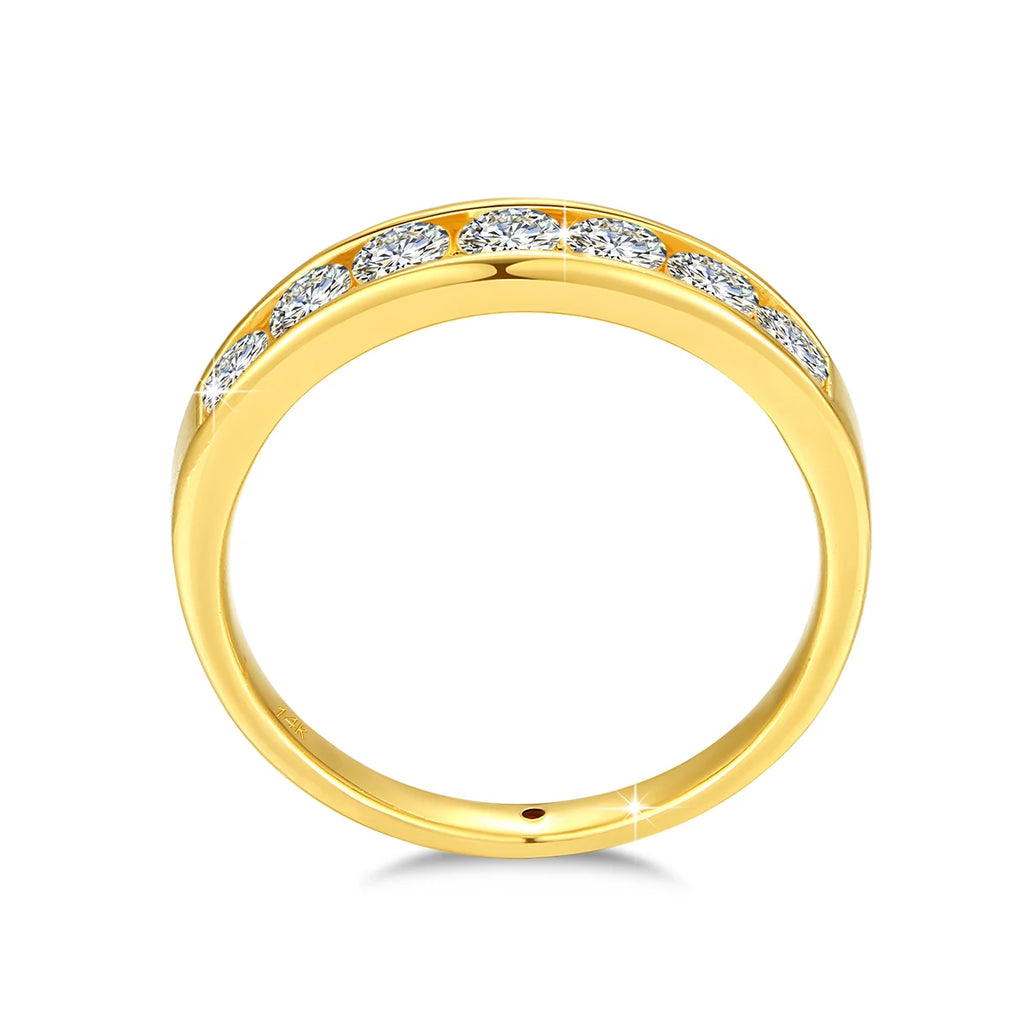 Sdoou Real 14K Gold AU585 Full Moissanite Diamond
