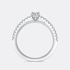 Real 925 Sterling Silver Small Moissnaite Ring For