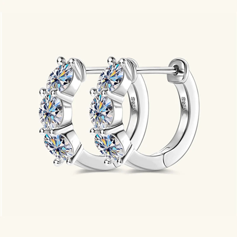 These 925 sterling silver moissanite earrings are