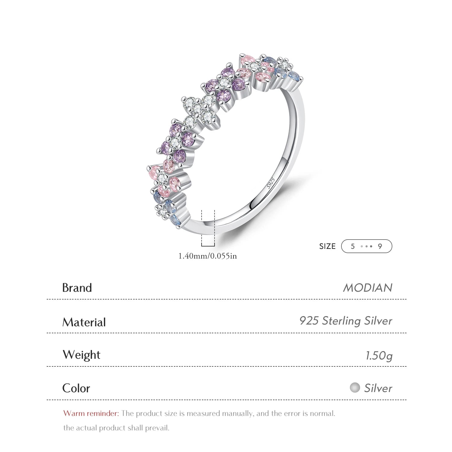 MODIAN 925 Sterling Silver Lucky Four-Leaf Clover
