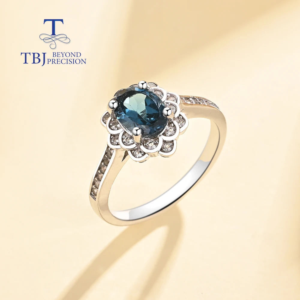 Classic design Natural london blue topaz oval