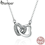 BAMOER 925 Sterling Silver Connected Heart Pendant
