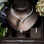 Hot Selling 4pcs Necklace and Earrings Set AAA Cubic