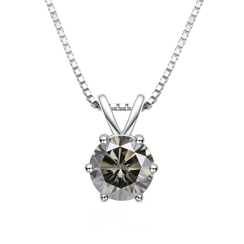 1.0ct-5ct Moissanite Pendant Necklace With Certifi