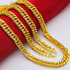 24K Massivgold AU999 Herrenkette 60cm, Schwer