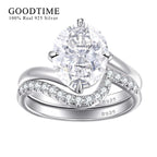 Luxury Ring Set Pure 100% 925 Sterling Silver 5ct