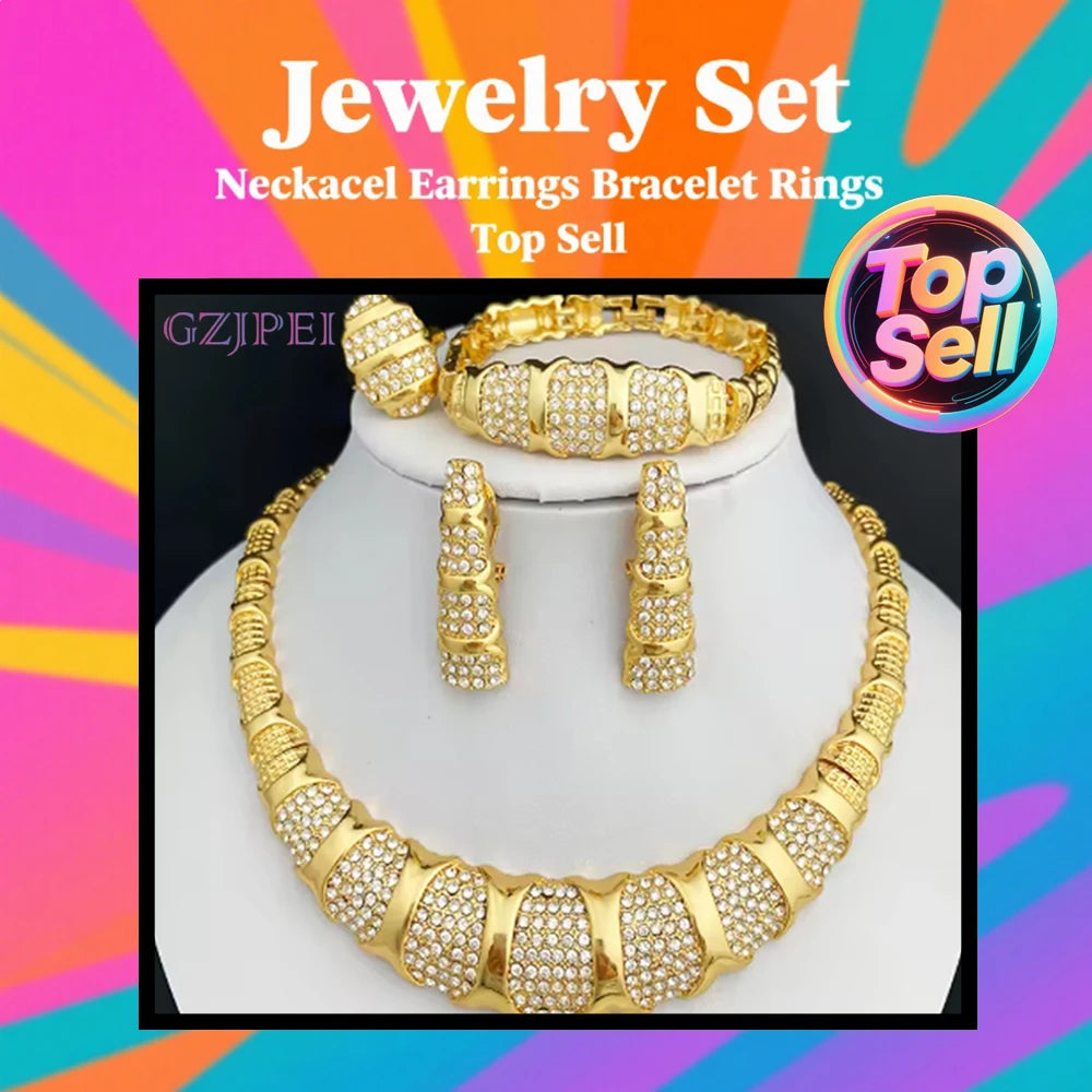 Dubai Jewelry Set For Women 18K Gold Plated Luxury