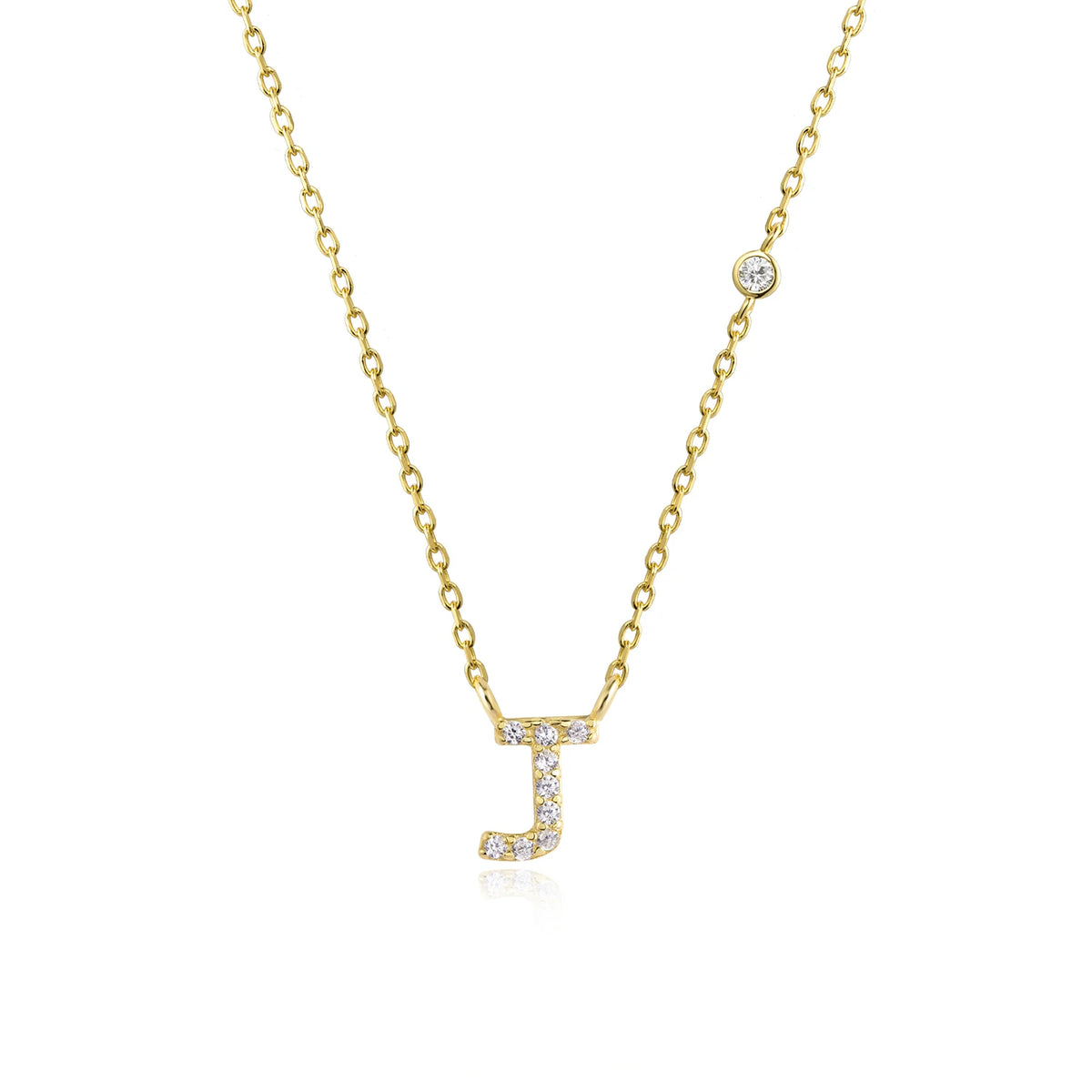 ANDYWEN 925 Sterling Silver Gold Small 26 Letters A- Z - Gold J