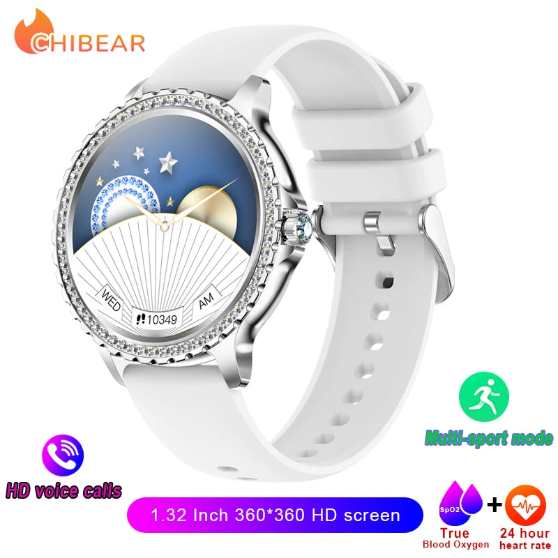 2026 New Fashion Women Diamond Watch 1.32 inch 360*360 - Silver