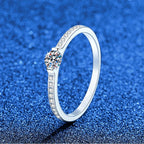 NeeTim 0.3ct 4mm D VVS1 Moissanite Rings