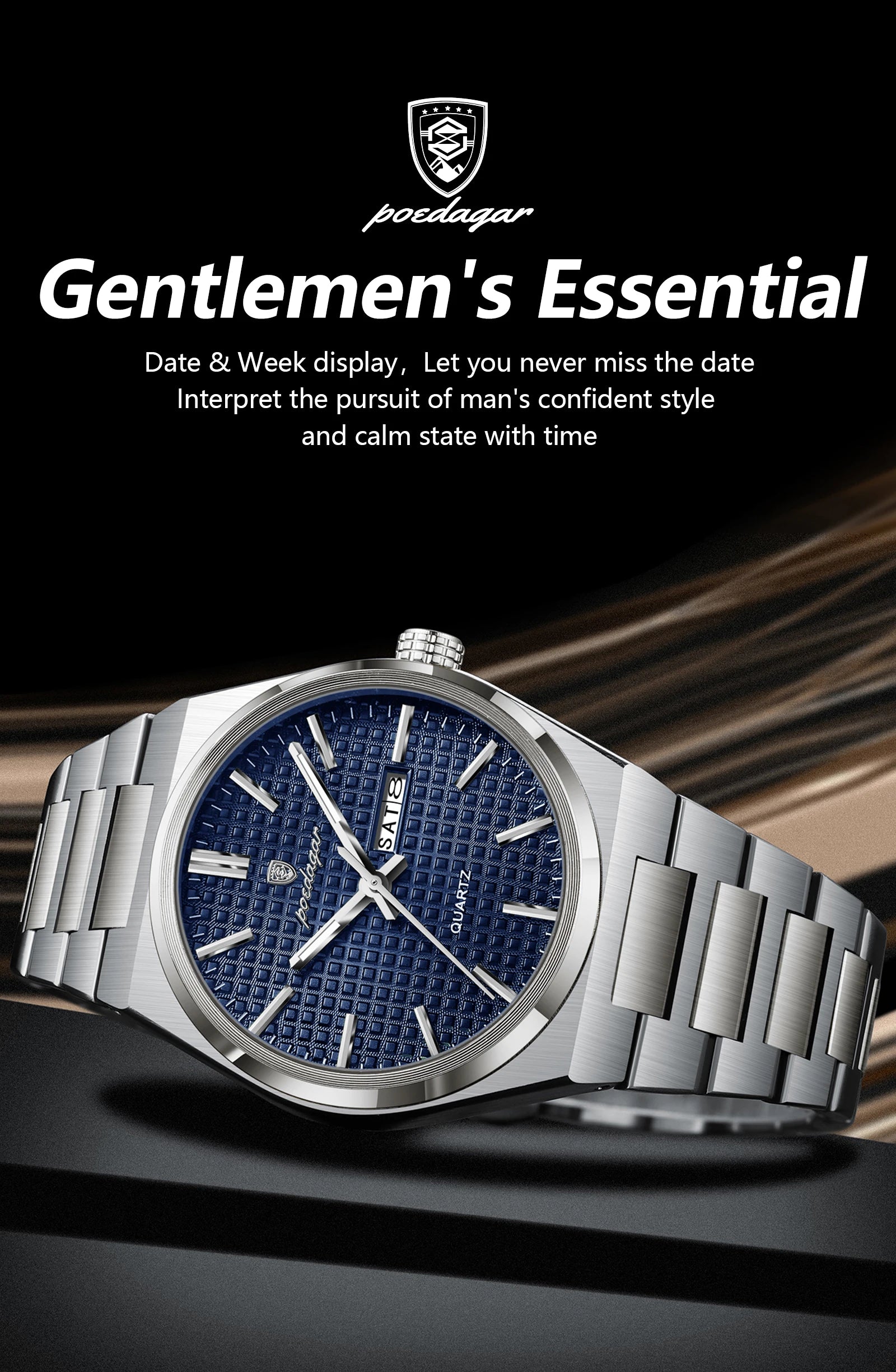 Poedagar Original Luxury Men Clock Waterproof