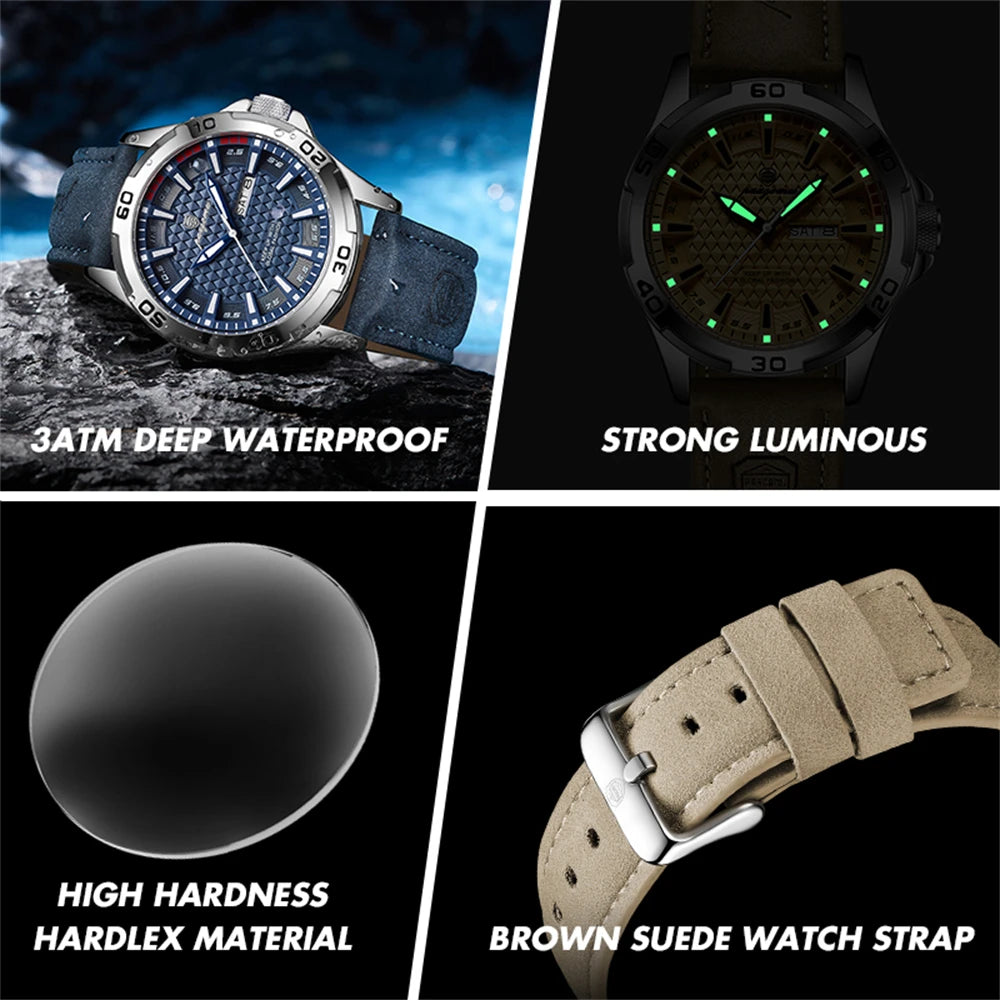 PAAZOMU Man Luxury Brand Watch Waterproof Luminous