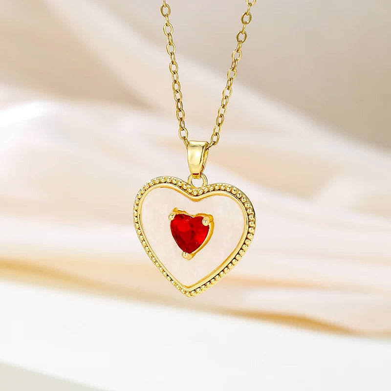 Elegant Style Heart shaped Pendant Necklace Hollow - YA3387-1 / United States