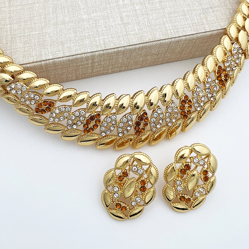 High Quality Dubai Gold Plated Jewelry Set For
