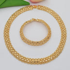 Dubai Luxuriöses handgefertigtes Schmuckset für Damen 18 Karat Gold-P