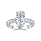Super Flash 3ct 7x12MM Elliptical Moissanite Ring