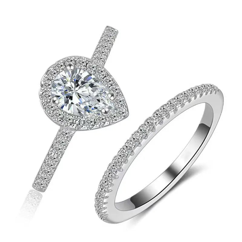 925 Sterling Silver New Women Ring Set Jewelry