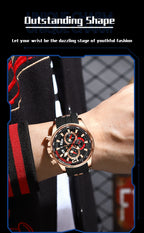 Poedagar Montre-bracelet pour homme à date chronographe