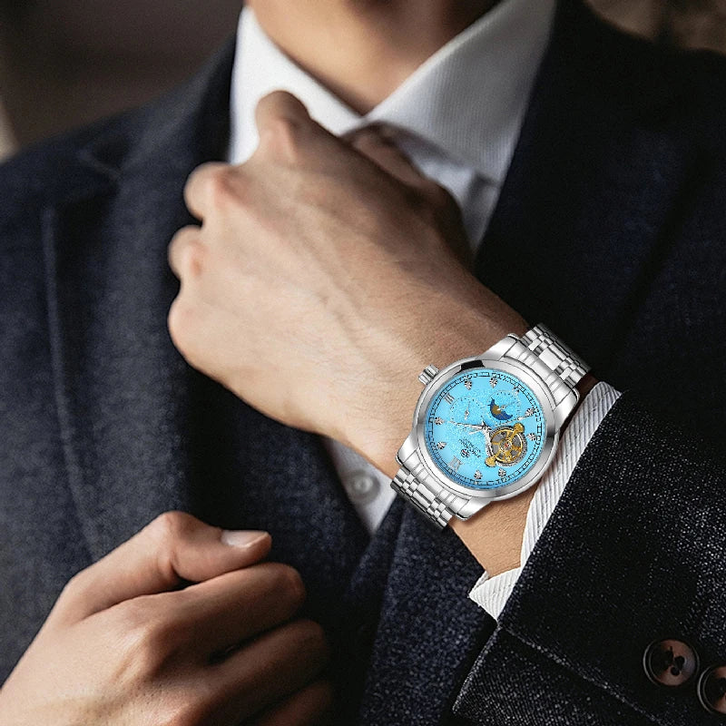 Forsining Tourbillon Automatic Men Watch 24h AM