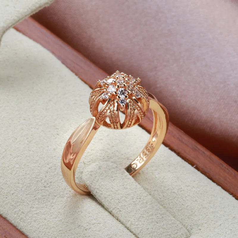 Real 18k Gold Diamond Ring for Women To Join Party