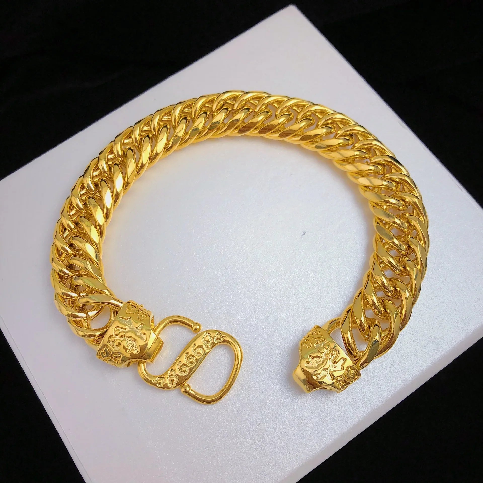 Natural 18 K Gold Color Twists Bracelet for Women