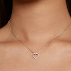 Bamoer U Heart Moissanite Necklace 925 Sterling Silver