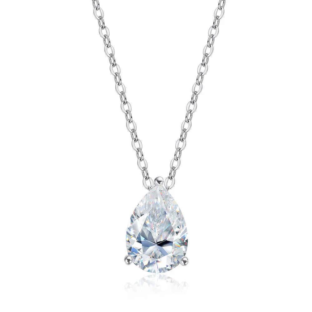 Oevas Water Drop 2-3CT 100% Real Moissanite Neckla